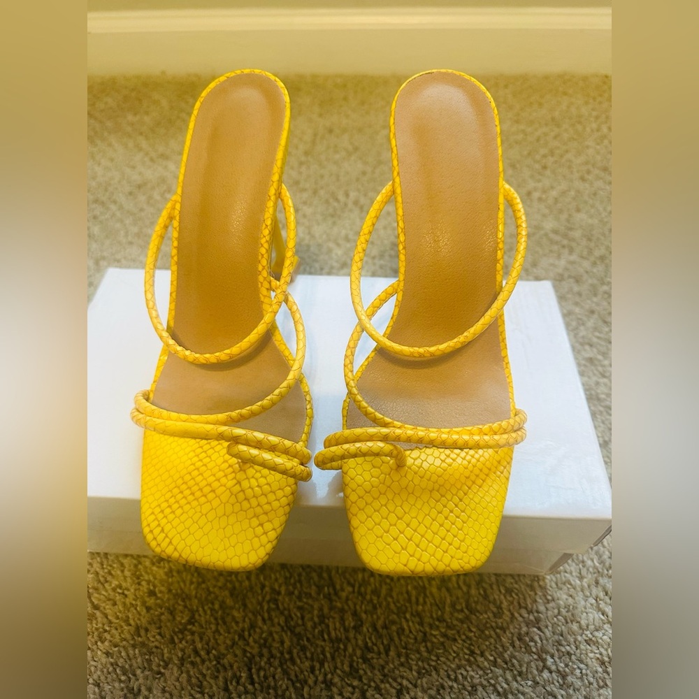 Yellow Strappy Women's Sandals - Picture 3 of 5